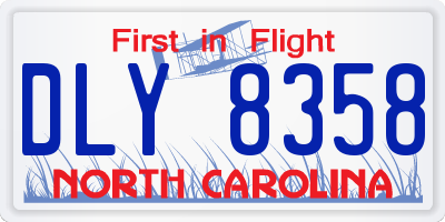 NC license plate DLY8358