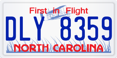 NC license plate DLY8359