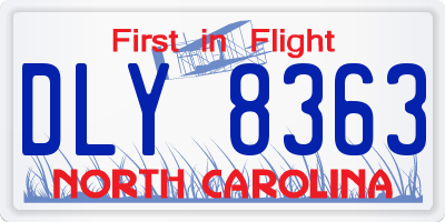 NC license plate DLY8363