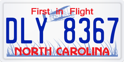 NC license plate DLY8367
