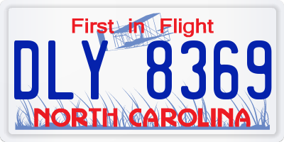 NC license plate DLY8369