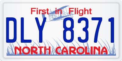 NC license plate DLY8371