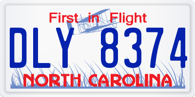 NC license plate DLY8374