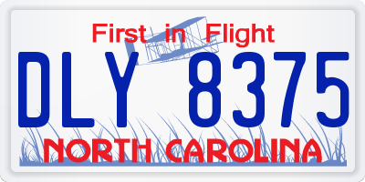 NC license plate DLY8375