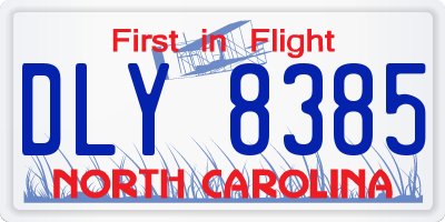 NC license plate DLY8385