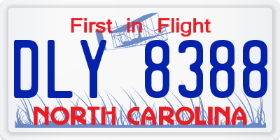 NC license plate DLY8388