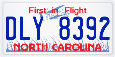 NC license plate DLY8392