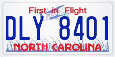 NC license plate DLY8401