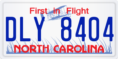 NC license plate DLY8404