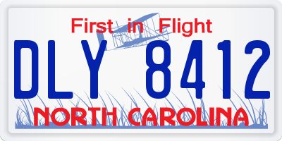 NC license plate DLY8412