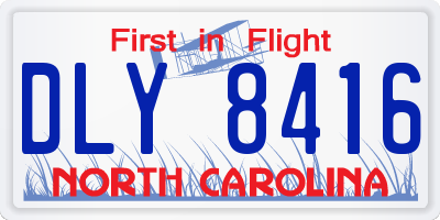 NC license plate DLY8416