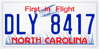 NC license plate DLY8417