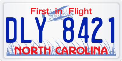 NC license plate DLY8421