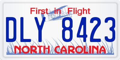 NC license plate DLY8423