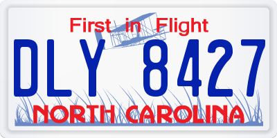 NC license plate DLY8427