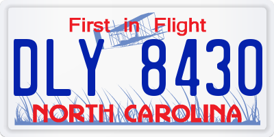NC license plate DLY8430