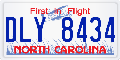 NC license plate DLY8434