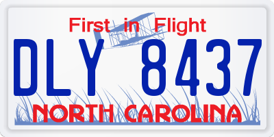 NC license plate DLY8437