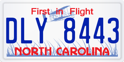 NC license plate DLY8443