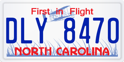 NC license plate DLY8470