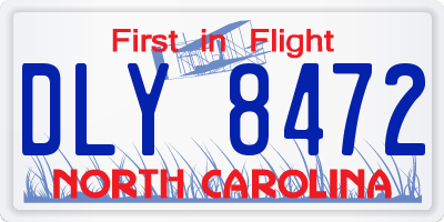 NC license plate DLY8472
