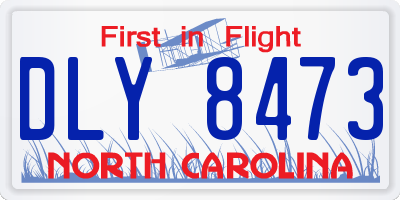 NC license plate DLY8473