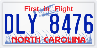 NC license plate DLY8476
