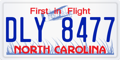 NC license plate DLY8477