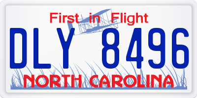 NC license plate DLY8496