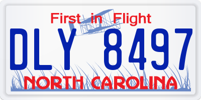 NC license plate DLY8497