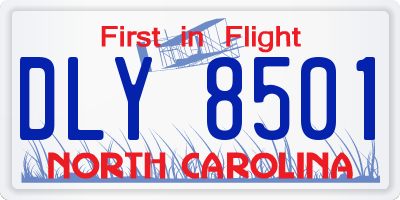 NC license plate DLY8501