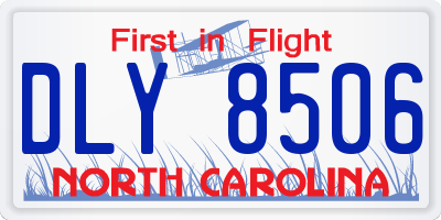 NC license plate DLY8506