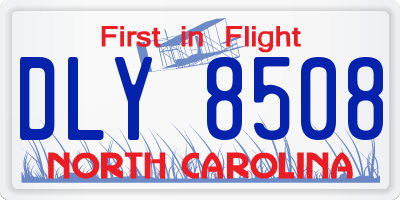 NC license plate DLY8508