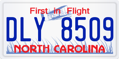 NC license plate DLY8509