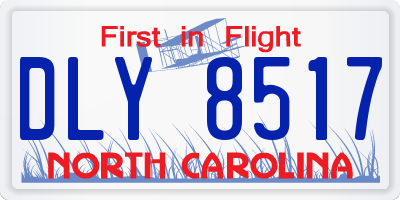 NC license plate DLY8517