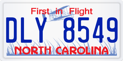 NC license plate DLY8549