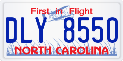 NC license plate DLY8550
