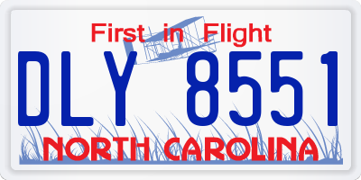 NC license plate DLY8551