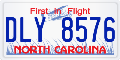 NC license plate DLY8576
