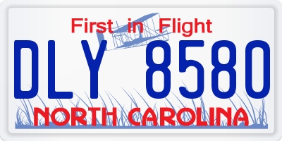NC license plate DLY8580