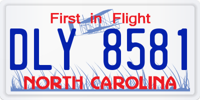 NC license plate DLY8581