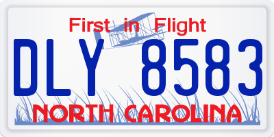 NC license plate DLY8583