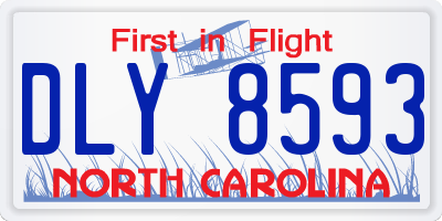 NC license plate DLY8593