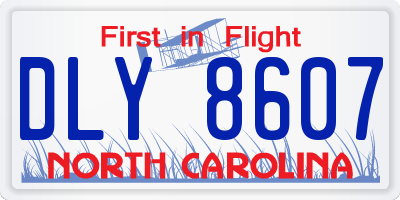 NC license plate DLY8607
