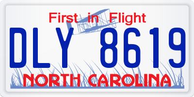 NC license plate DLY8619