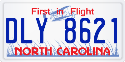 NC license plate DLY8621