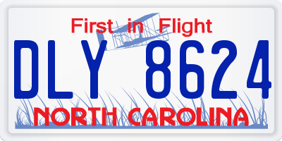 NC license plate DLY8624