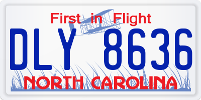 NC license plate DLY8636
