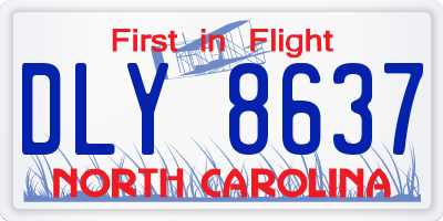 NC license plate DLY8637