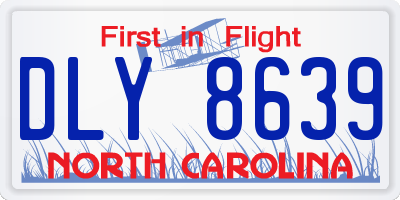 NC license plate DLY8639